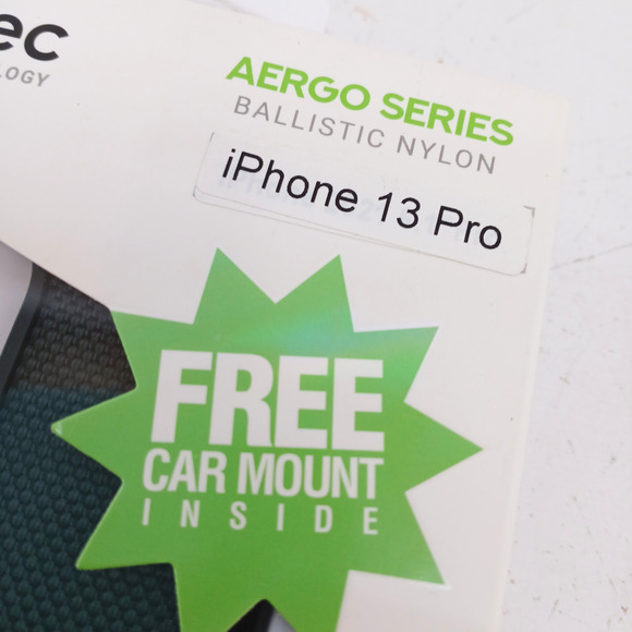 Evutec Aergo Series iPhone 13 Pro Case Ballistic Nylon w/Magnetic Car Vent Mount - Picture 2 of 7